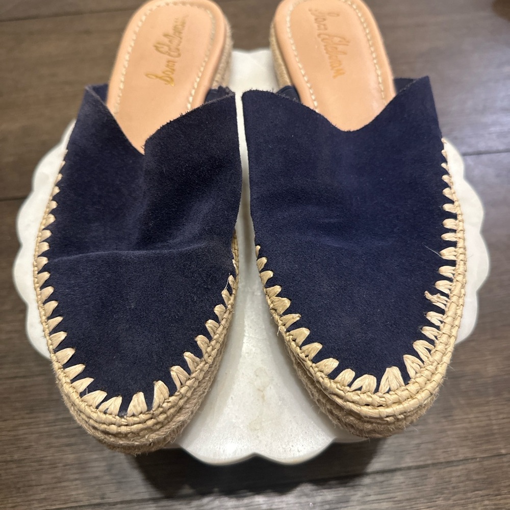 Sam Edelman Navy Suede Espadrille Slides‎